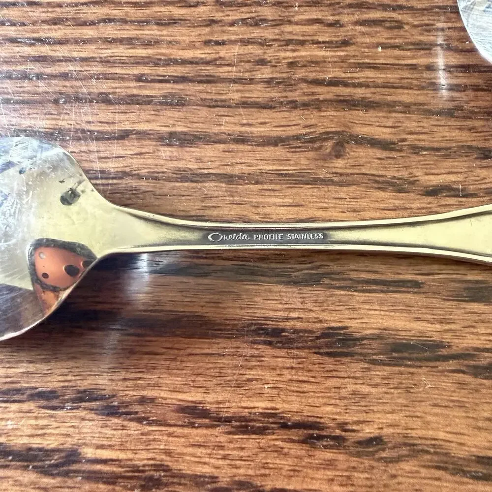 Oneida Morning Blossom Dinner Soup Spoons Profile Stainless Silverware Set of 8 - Picture 5 of 5